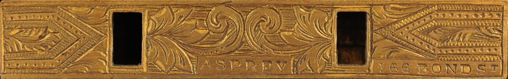 ‘Asprey – 166 Bond St’ stamped onto a Bramah lock plate.